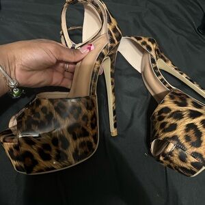 SHEIN Leopard Print Stiletto Heels